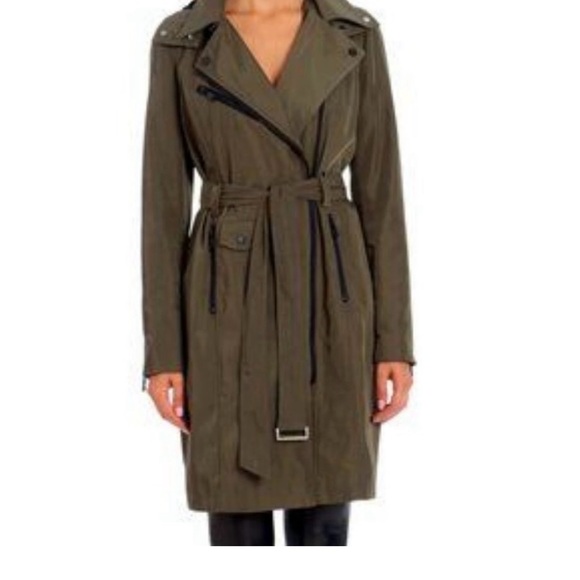Avec Les Filles Olive Moto Trench Coat - Picture 4 of 8